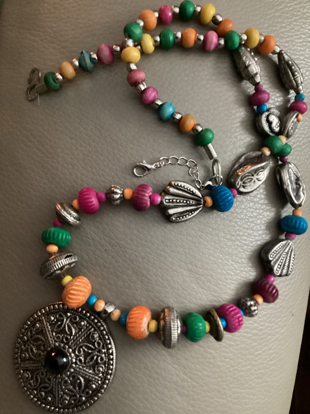 Handcrafted Multicolor Beaded Pendant Necklace - Boho Women
